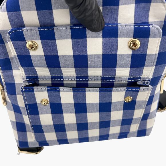 NWOT SKINNY DIP Plaid Mini Backpack (Blue/White) - Picture 10 of 13